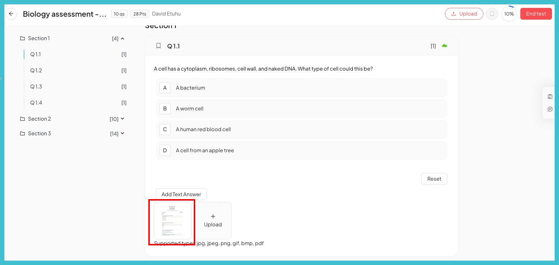 Uploading hand-written submissions – AssessPrep