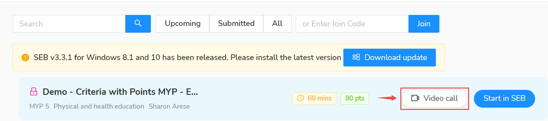 Taking a test in lock-down mode – AssessPrep